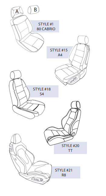 AUDI SEAT VARIATIONS